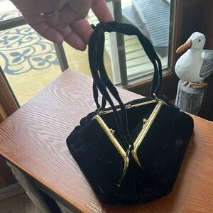 Vintage purse black velvet
